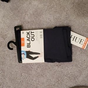 HUE- NWT  BLACKOUT LEGGINS-3X